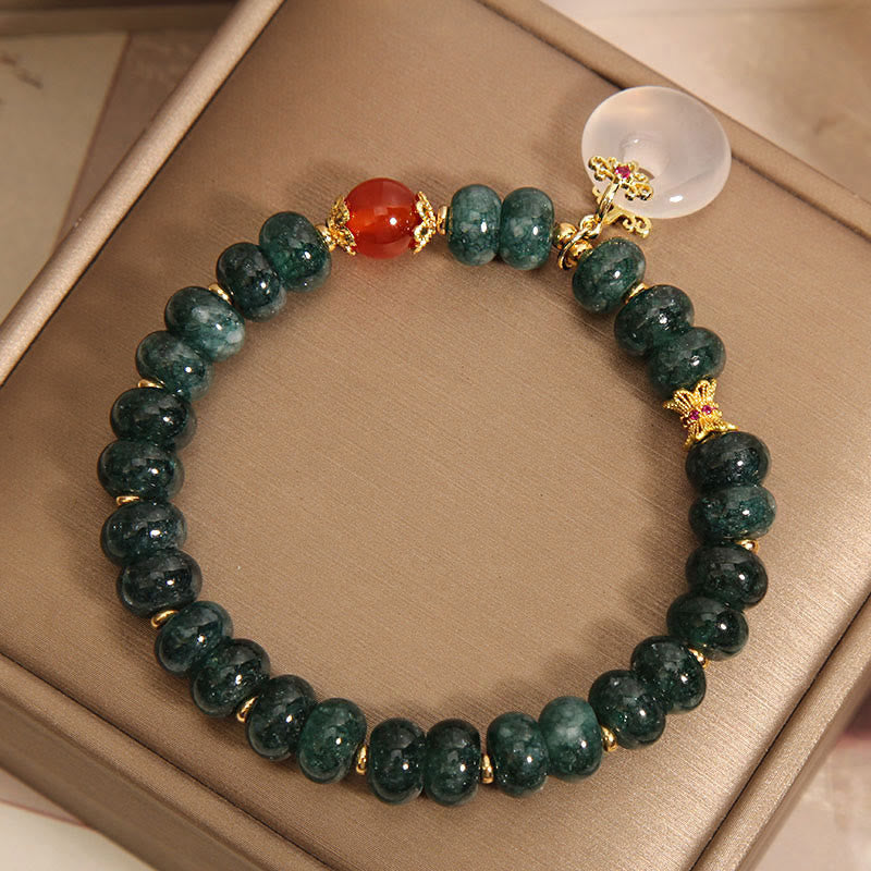 Nimara Ritual Blue Jade Beads Peace Buckle Prosperity Bracelet