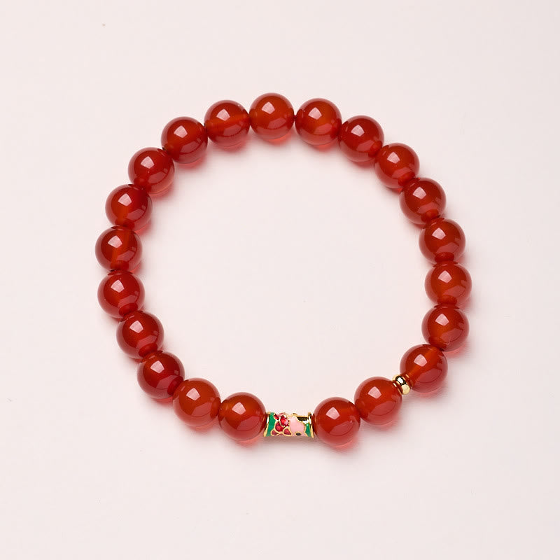 Nimara Ritual Natural Red Agate Lucky Koi Fish Confidence Bracelet