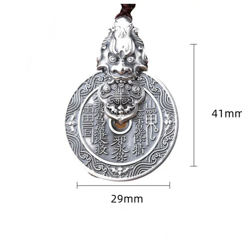 Nimara Ritual Mountain Ghosts Spend Money Bagua Design Copper Pixiu Harmony Necklace Pendant