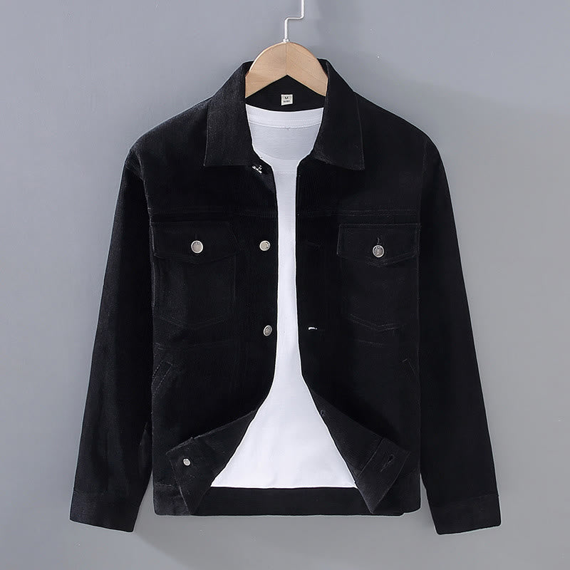 Nimara Ritual Plain Long Sleeve Button Design Men's Cotton Jacket Shirt With Pockets
