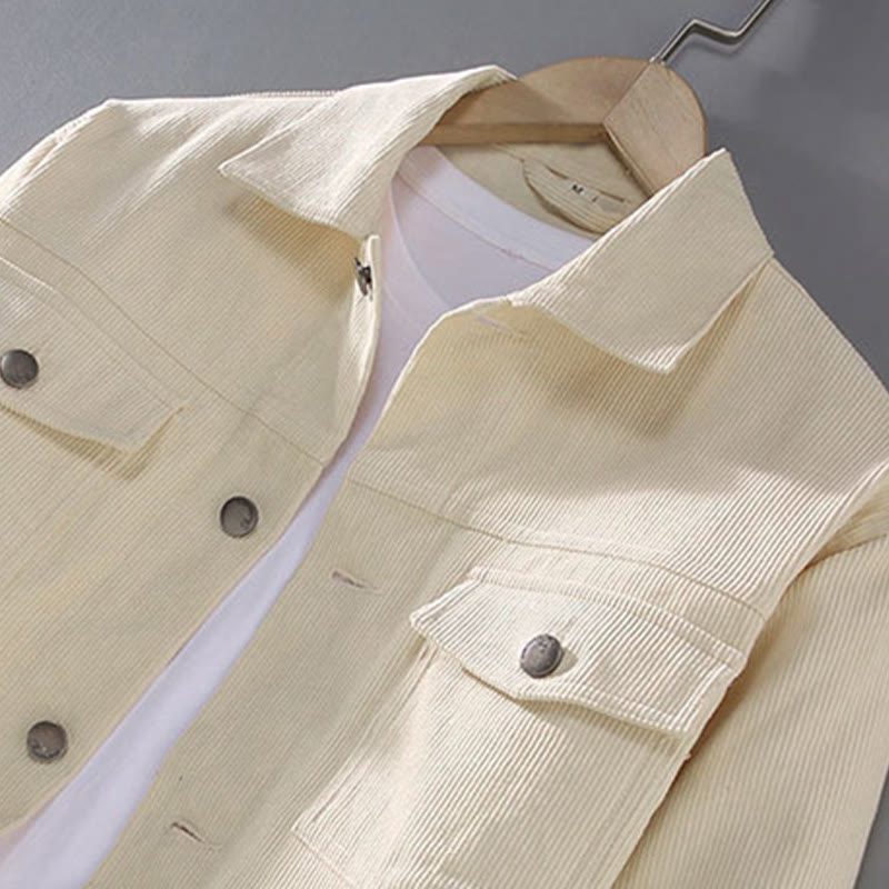 Nimara Ritual Plain Long Sleeve Button Design Men's Cotton Jacket Shirt With Pockets