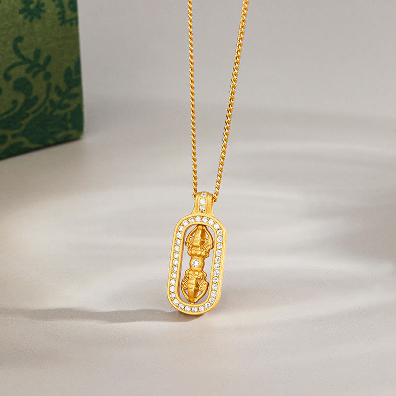 Nimara Ritual 925 Sterling Silver Mini PiXiu Dorje Vajra Wealth Necklace Pendant