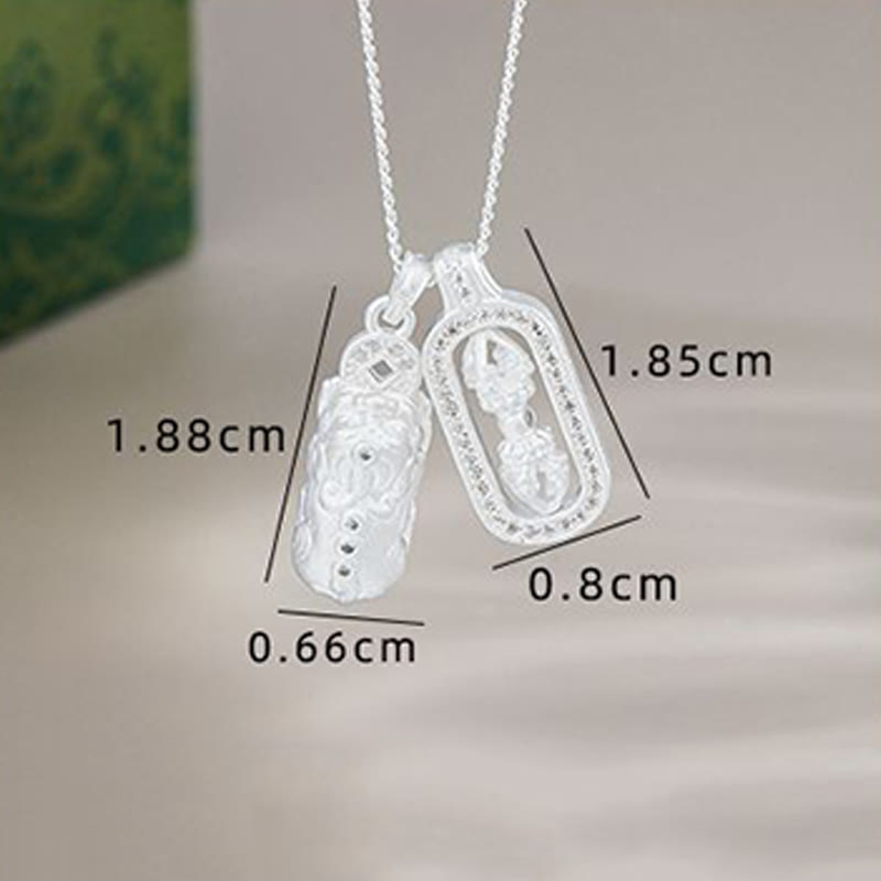 Nimara Ritual 925 Sterling Silver Mini PiXiu Dorje Vajra Wealth Necklace Pendant