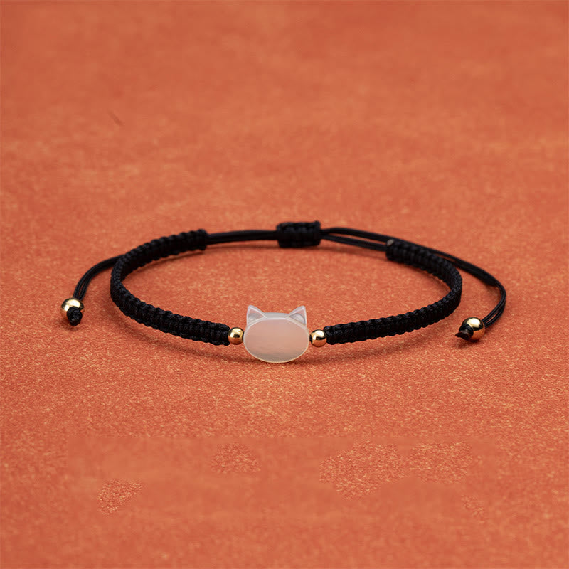 Nimara Ritual Faceless Cat Head Red String Shell Connection Bracelet