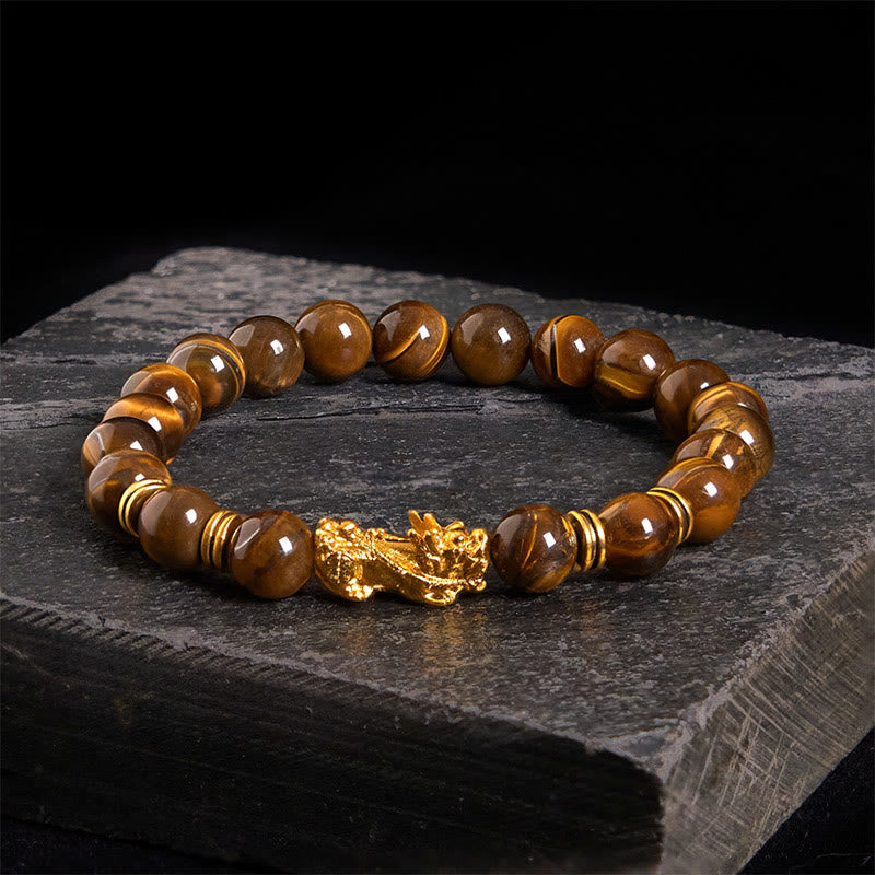 Nimara Ritual Various Color Tiger Eye Beads Spacer Beads Pixiu Wealth Courage Bracelet
