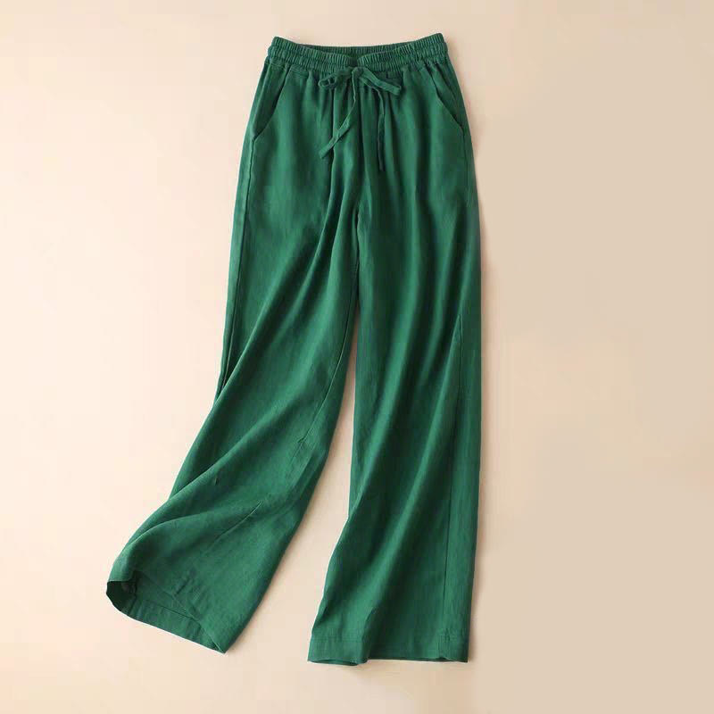 Nimara Ritual Casual High Waist Lace-up Wide Leg Pants With Pockets