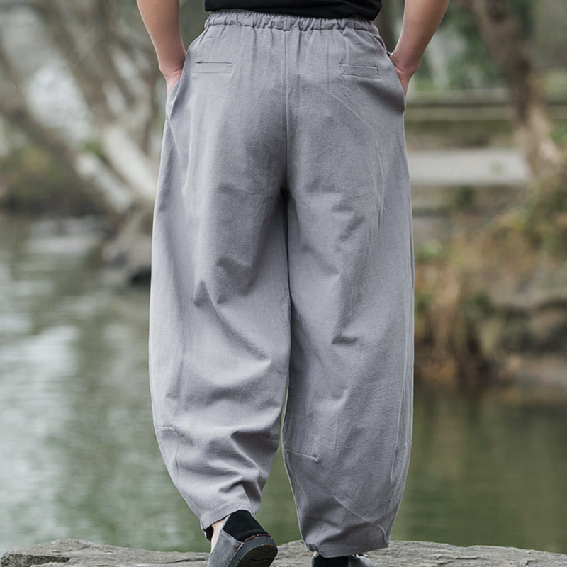 Nimara Ritual Plain Casual Bloomer Men's Pants With Pockets
