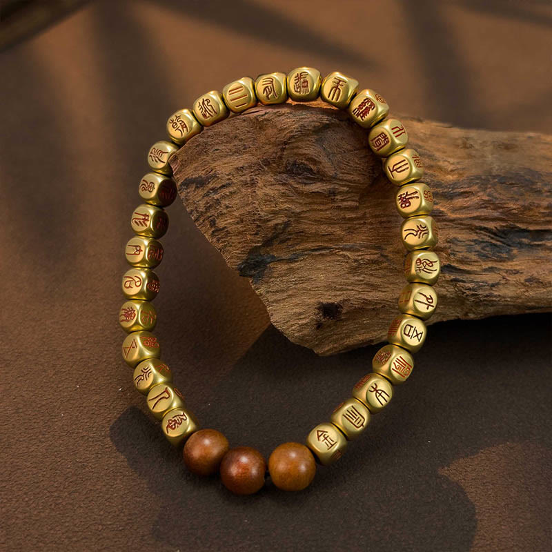 Nimara Ritual Copper Brass Lightning Struck Jujube Wood Beads Wealth Bracelet