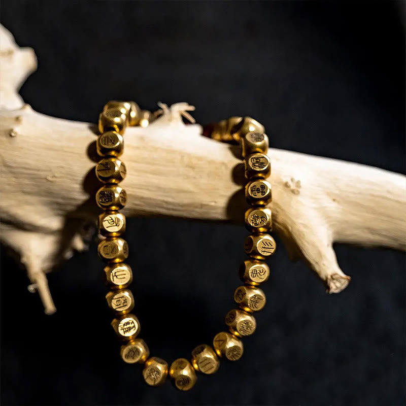Nimara Ritual Copper Brass Lightning Struck Jujube Wood Beads Wealth Bracelet