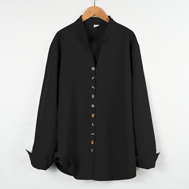 Nimara Ritual Solid Color Buttons Fall Long Sleeve Men's Shirt