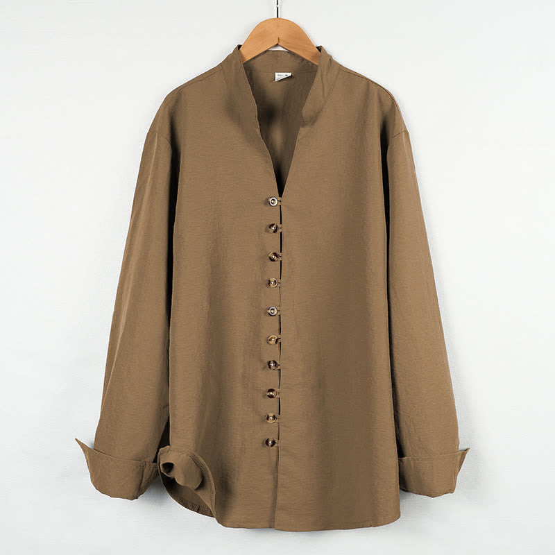 Nimara Ritual Solid Color Buttons Fall Long Sleeve Men's Shirt