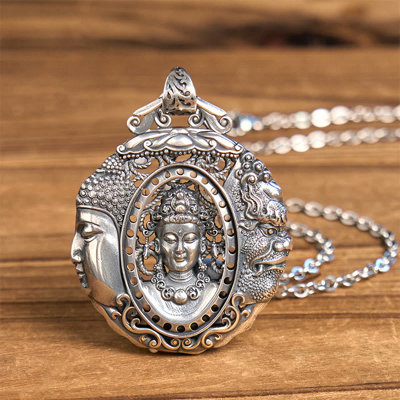 Nimara Ritual Copper Buddha Devil Pattern Serenity Pendant Necklace