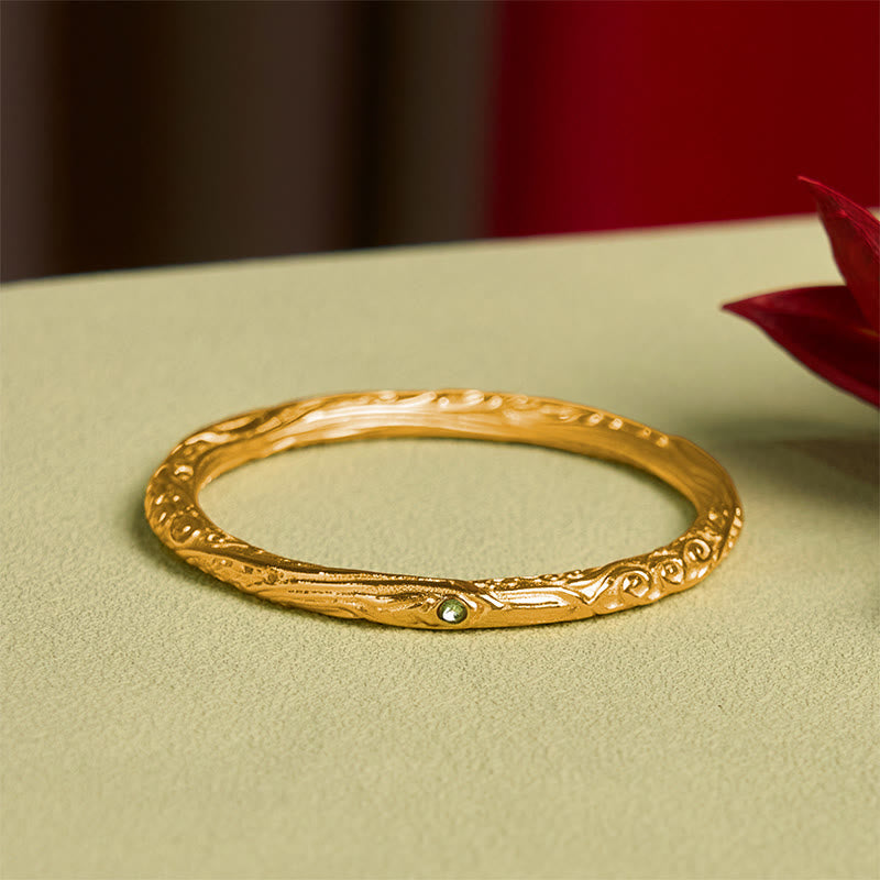 Nimara Ritual Hollow Universe Circle Design Copper Plated Gold Wealth Bracelet Bangle