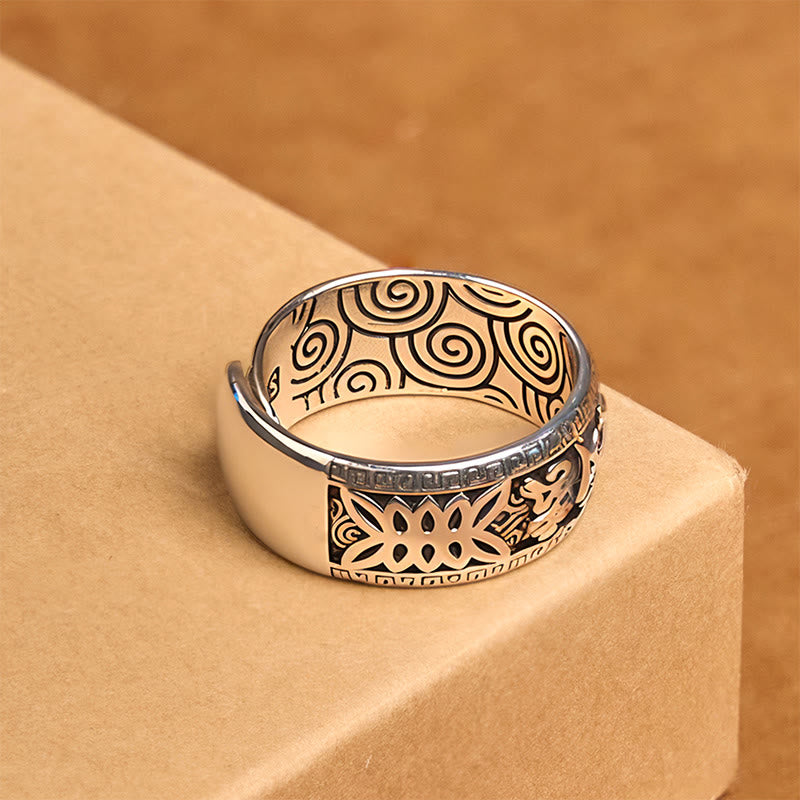 Nimara Ritual Om Mani Padme Hum Copper Adjustable Wealth Ring