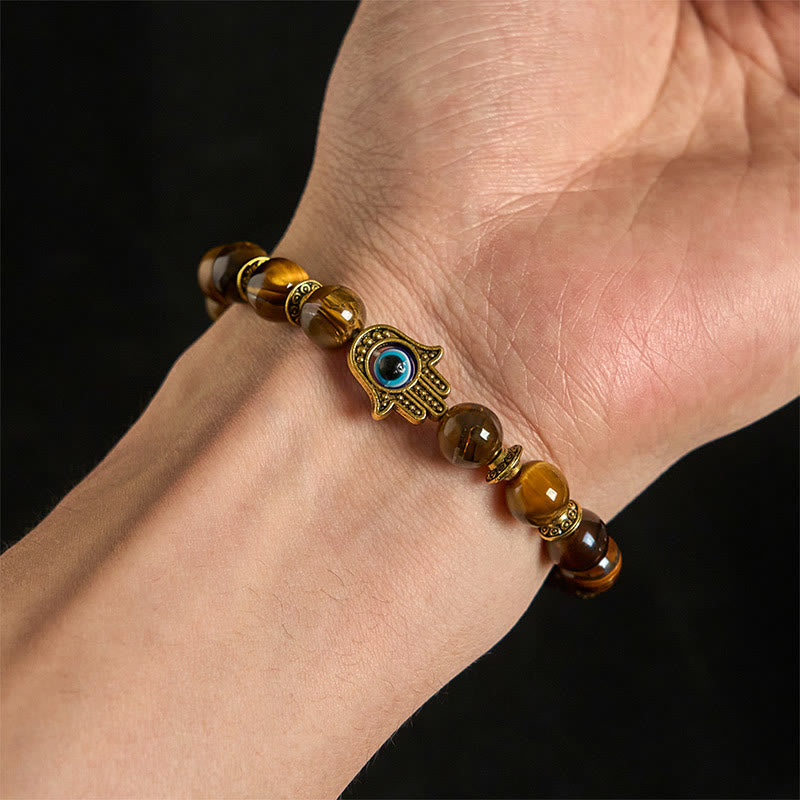 Nimara Ritual Tiger Eye Beads Evil Eye Courage Bracelet