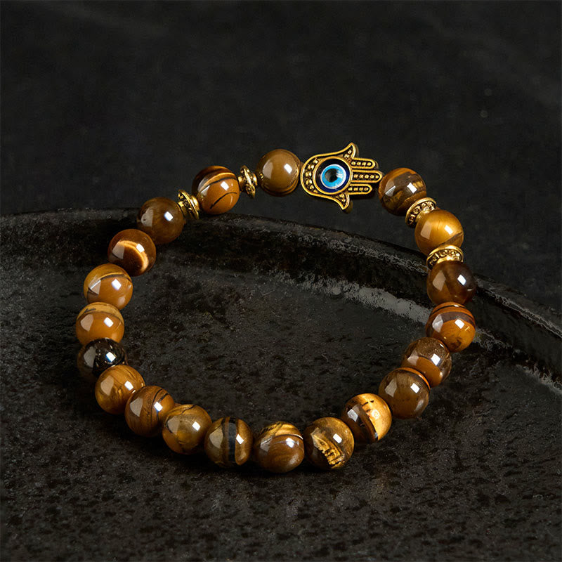 Nimara Ritual Tiger Eye Beads Evil Eye Courage Bracelet