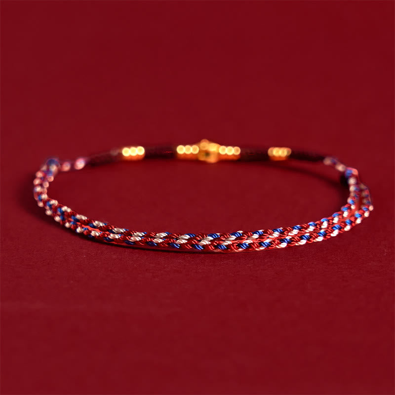 Nimara Ritual Handmade Braided Red String Copper Coins Luck Bracelet