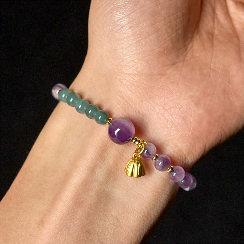 Nimara Ritual Natural Lotus Amethyst Jade Balance Bracelet