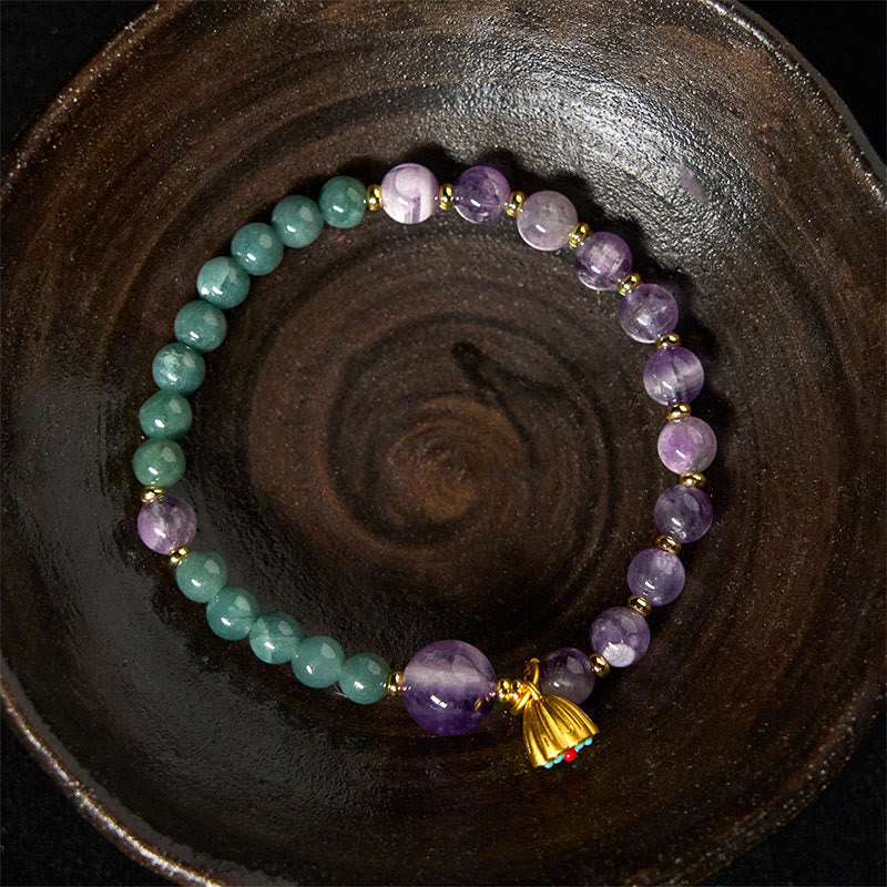 Nimara Ritual Natural Lotus Amethyst Jade Balance Bracelet