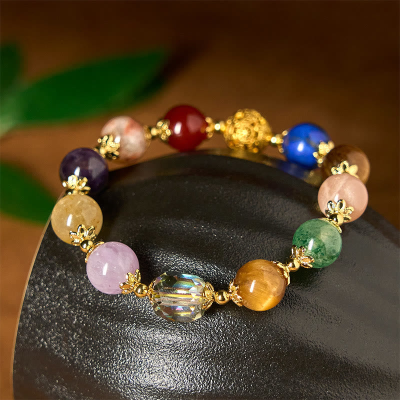 Nimara Ritual Natural Dunhuang Colorful Beads Amethyst Lazurite Balance Bracelet