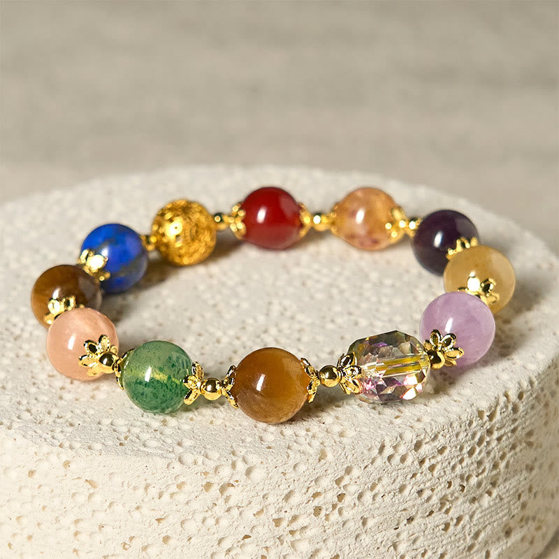 Nimara Ritual Natural Dunhuang Colorful Beads Amethyst Lazurite Balance Bracelet