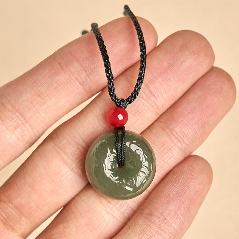 Nimara Ritual "Wishing You Peace and Safety" Peace Buckle Jade Necklace Includes Gift Message Card