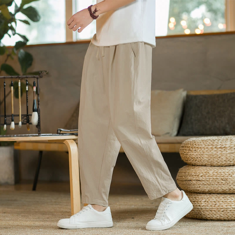 Nimara Ritual Summer Men's Cotton Pants With Pockets