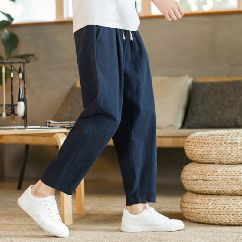 Nimara Ritual Summer Men's Cotton Pants With Pockets