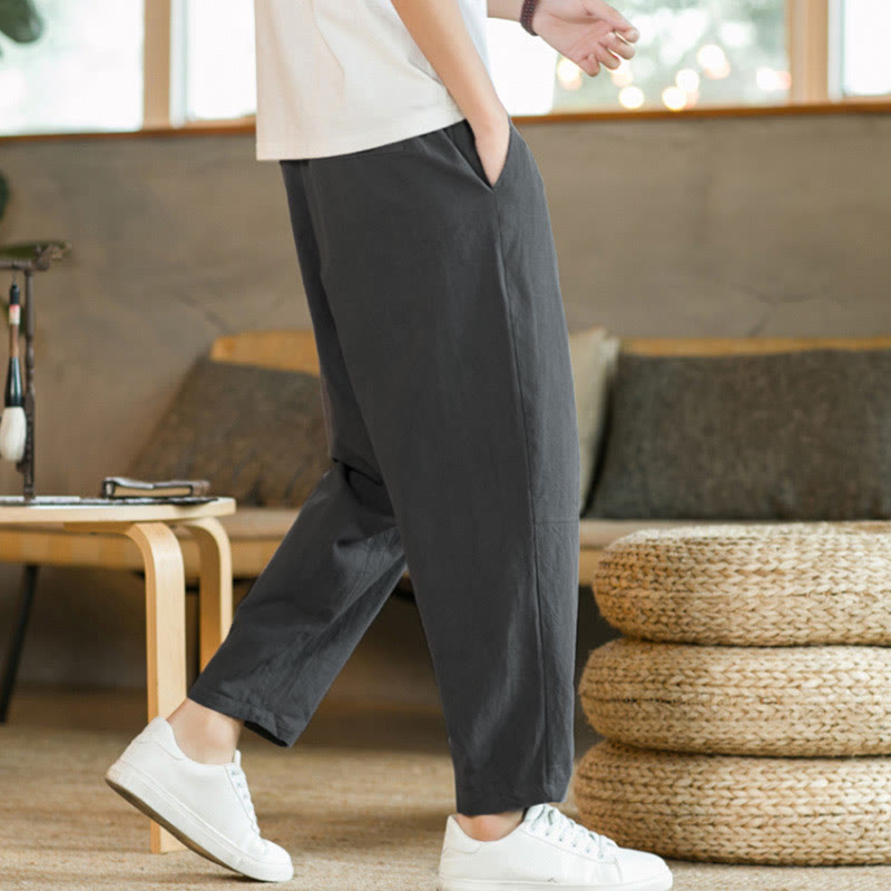 Nimara Ritual Summer Men's Cotton Pants With Pockets