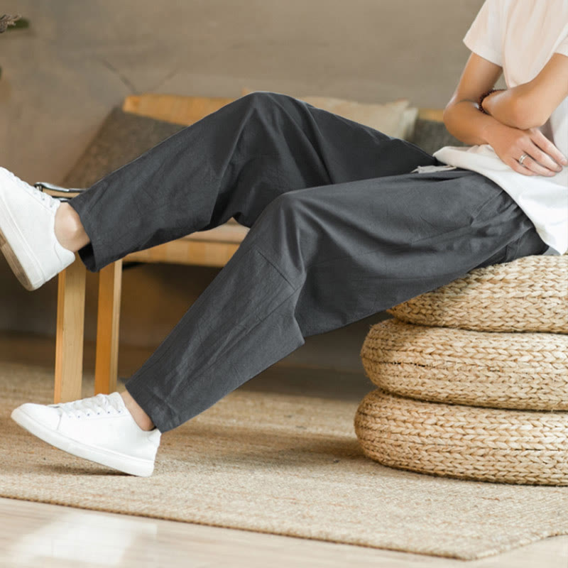 Nimara Ritual Summer Men's Cotton Pants With Pockets
