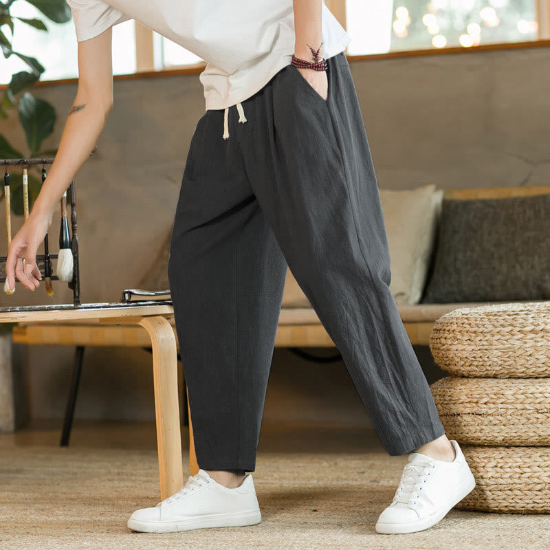 Nimara Ritual Summer Men's Cotton Pants With Pockets