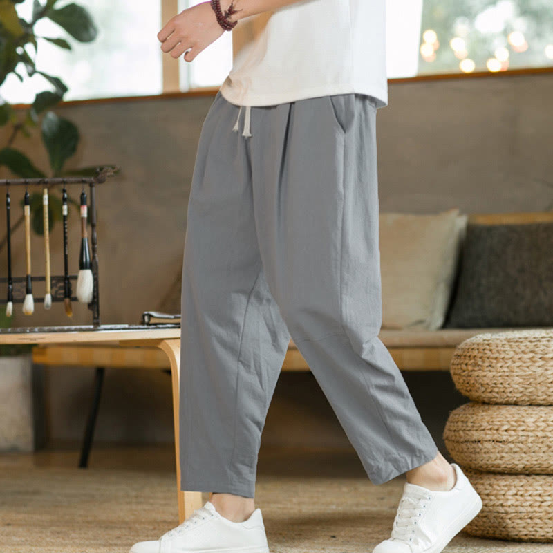Nimara Ritual Summer Men's Cotton Pants With Pockets