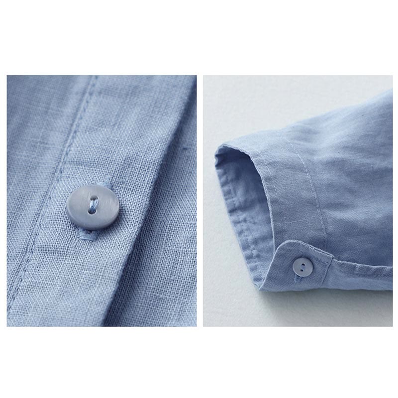 Nimara Ritual Solid Color Button Three Quarter Sleeve Shirt