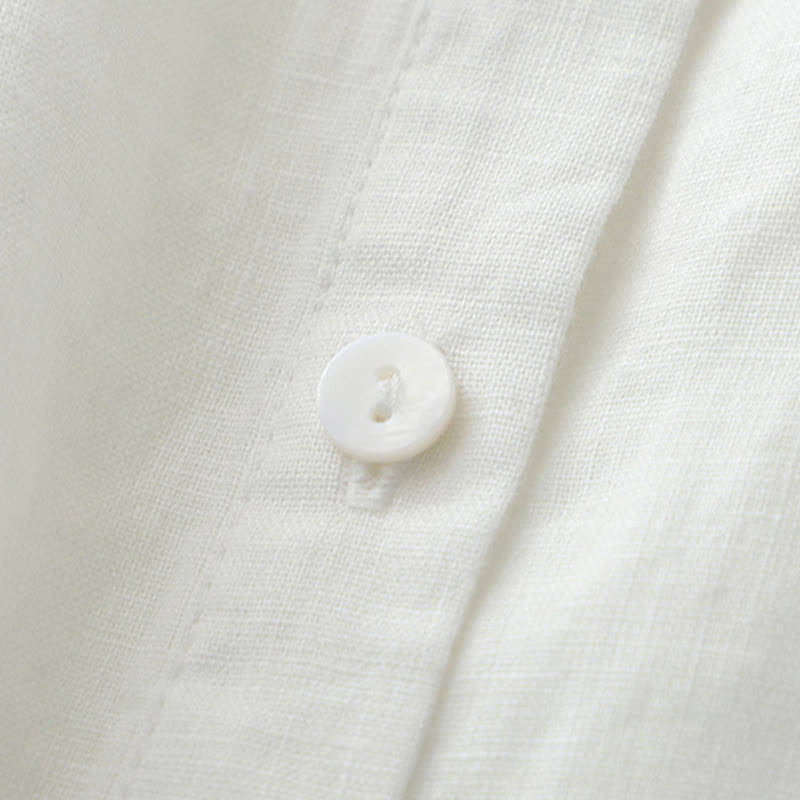 Nimara Ritual Solid Color Button Three Quarter Sleeve Shirt
