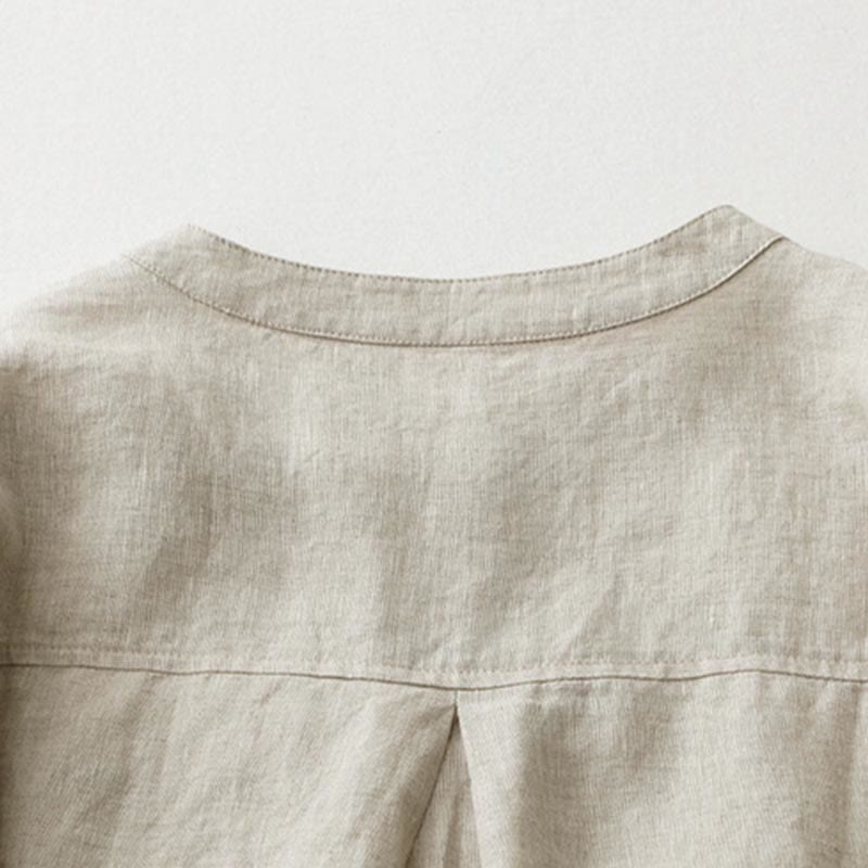 Nimara Ritual Solid Color Button Three Quarter Sleeve Shirt