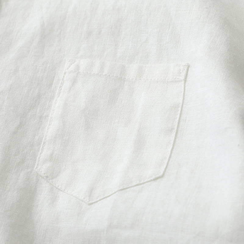 Nimara Ritual Solid Color Button Three Quarter Sleeve Shirt