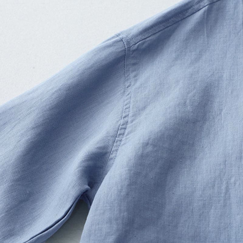 Nimara Ritual Solid Color Button Three Quarter Sleeve Shirt