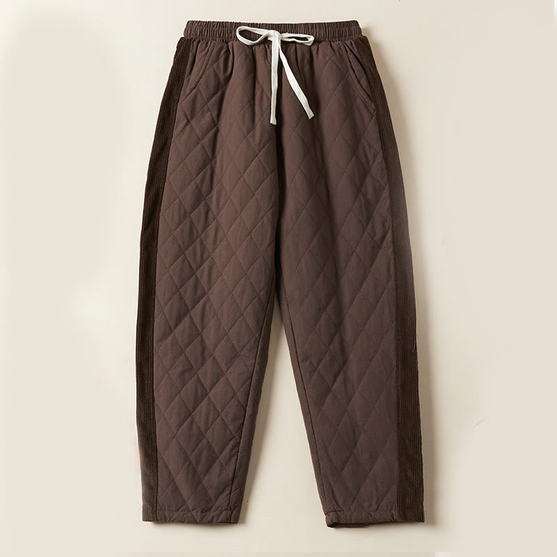 Nimara Ritual Diamond Quilted Design Thermal Women's Harem Pants With Pockets