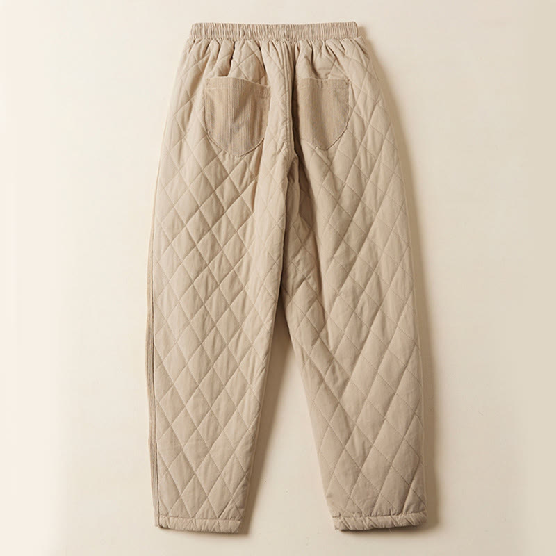 Nimara Ritual Diamond Quilted Design Thermal Women's Harem Pants With Pockets