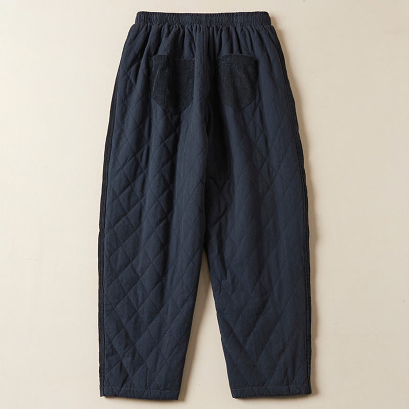 Nimara Ritual Diamond Quilted Design Thermal Women's Harem Pants With Pockets