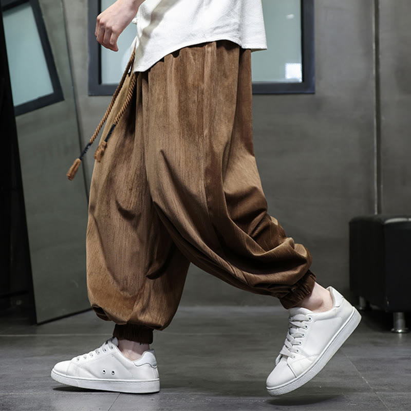 Nimara Ritual Casual Daily Pure Color Drawstring Design Men's Harem Pants With Pockets