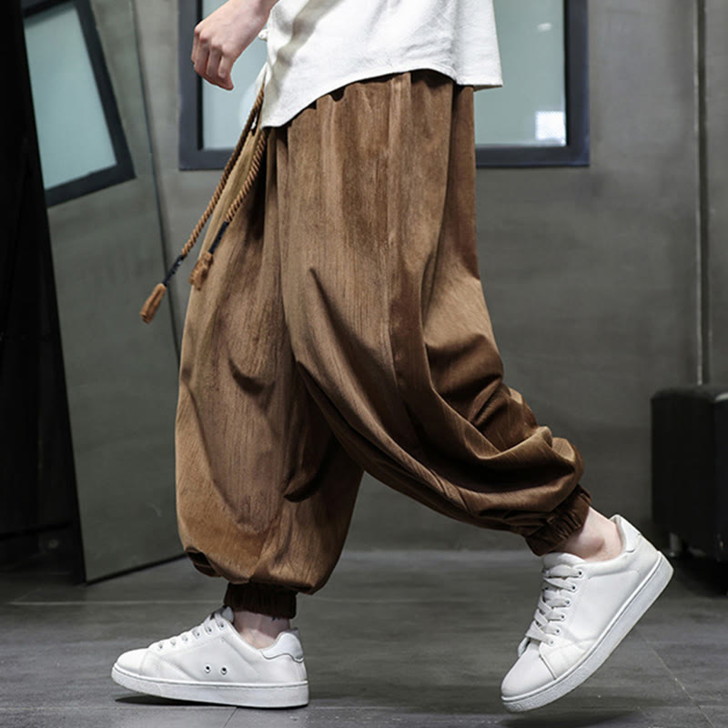 Nimara Ritual Casual Daily Pure Color Drawstring Design Men's Harem Pants With Pockets