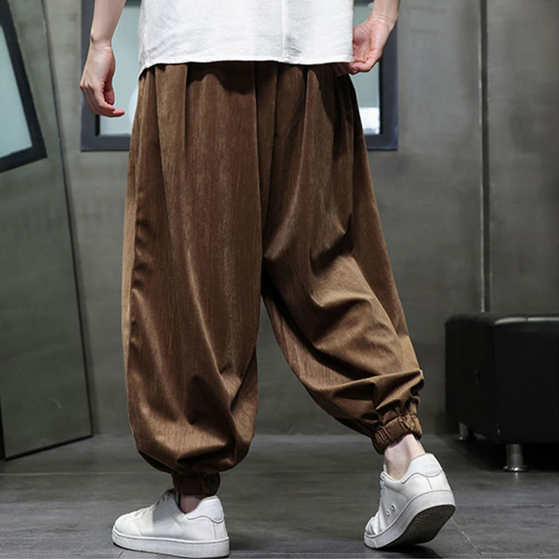 Nimara Ritual Casual Daily Pure Color Drawstring Design Men's Harem Pants With Pockets
