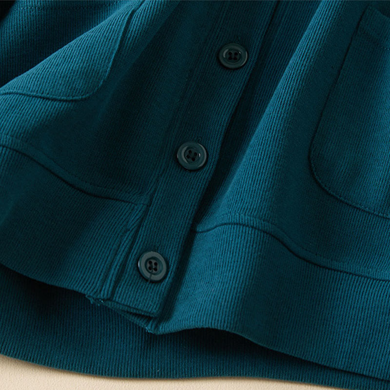Nimara Ritual Plain Buttons Women's Hooded Jacket With Pockets