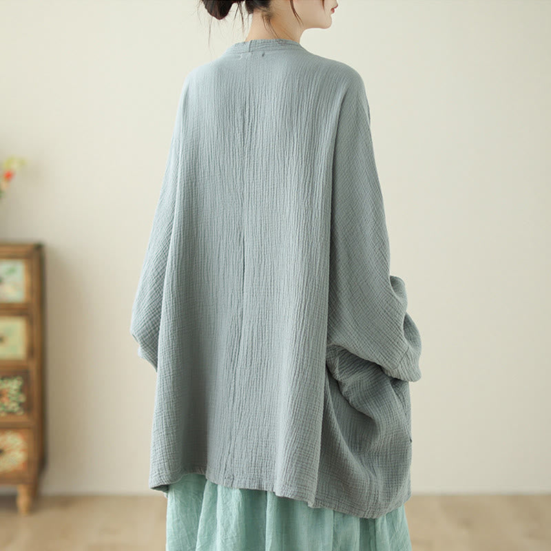 Nimara Ritual Plain Long Sleeve Zen Meditation Jacket With Pockets