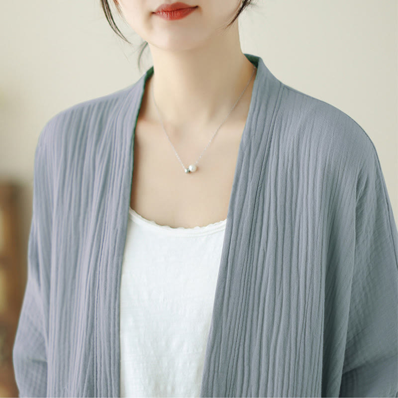 Nimara Ritual Plain Long Sleeve Zen Meditation Jacket With Pockets