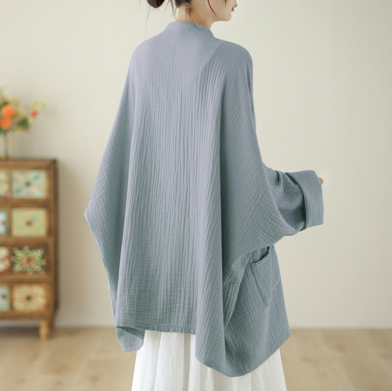 Nimara Ritual Plain Long Sleeve Zen Meditation Jacket With Pockets