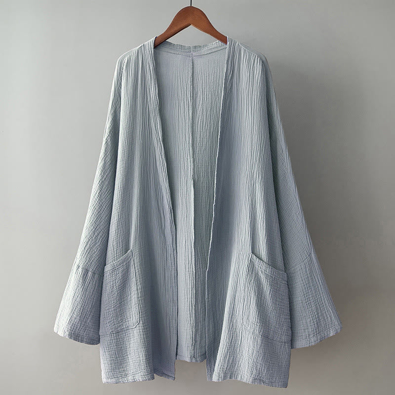 Nimara Ritual Plain Long Sleeve Zen Meditation Jacket With Pockets