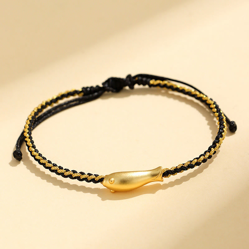Nimara Ritual 999 Sterling Silver Lucky Koi Fish Protection Rope Bracelet