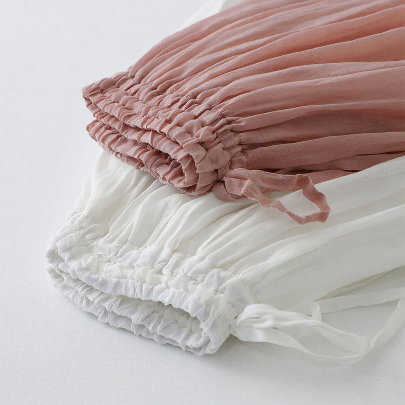 Nimara Ritual Solid Lace Elastic Waist Cotton Women's Skirt